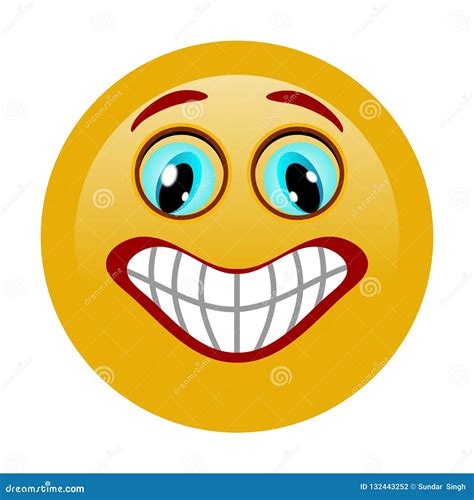 Big Smile Emoticon Emoji With White Background Stock Illustration