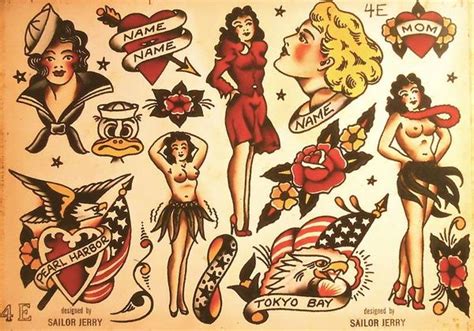 old school sailor pin up girl tattoos