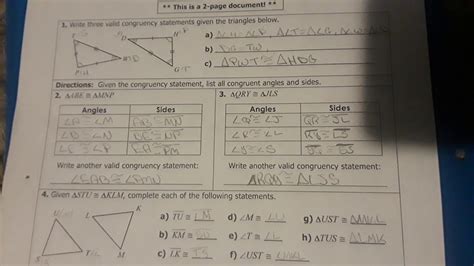 Are the lengths of the sides and the measures of. Unit 4 Congruent Triangles Homework 5 Answers - Triangles Congruency Unit 4 Introduction To ...