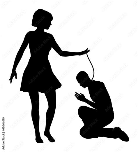 Humiliation Woman Treating Man Like Slave Stock Illustration Adobe Stock