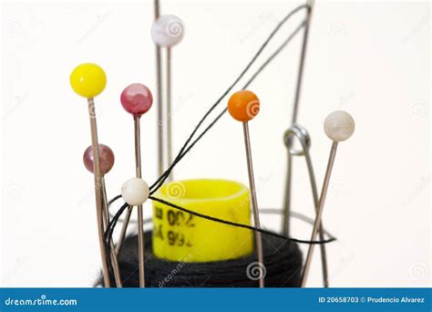 Pins And Sewing Thread Stock Image Image Of Bobbin Clothing 20658703