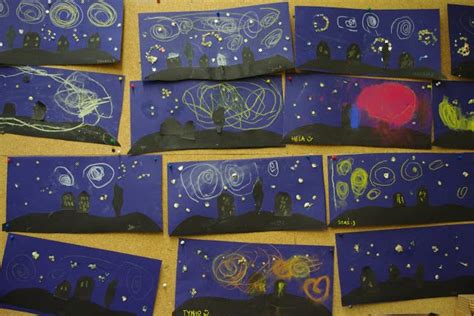 4littleartists Starry Night In The Kindergarten Starry Night Kids