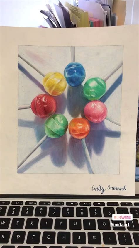 Art Colored Pencil Candy Drawing Project For Middle School Or High