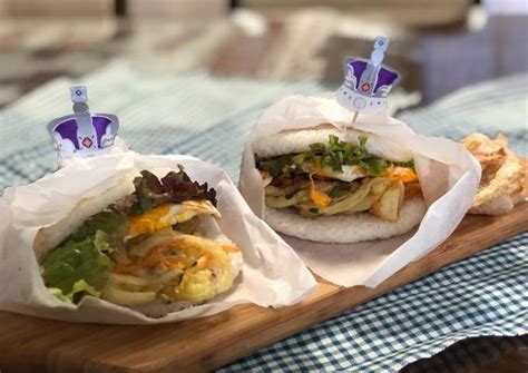 Japanese Tempura Rice Burger Recipe By Aunty Eikos International