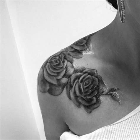 Realistic pink roses shoulder tattoo. Pin on tattoos