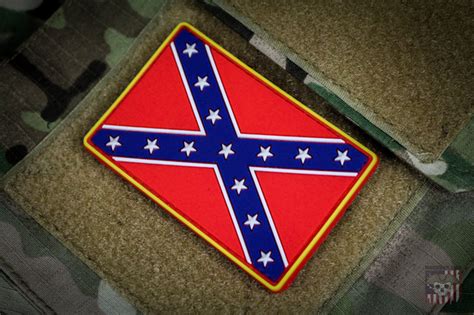 Confederate Batle Flag Pvc Velcro Morale Patch
