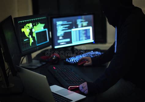 Hacker Hacking A Cyberspace Network Stock Photo Image Of Hacker