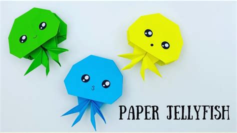 How To Make Easy Origami Paper Jellyfish For Kids Paper Craft Paper