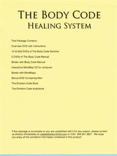 Bradley Nelson Body Code System Of Natural Healing Overview Pdf
