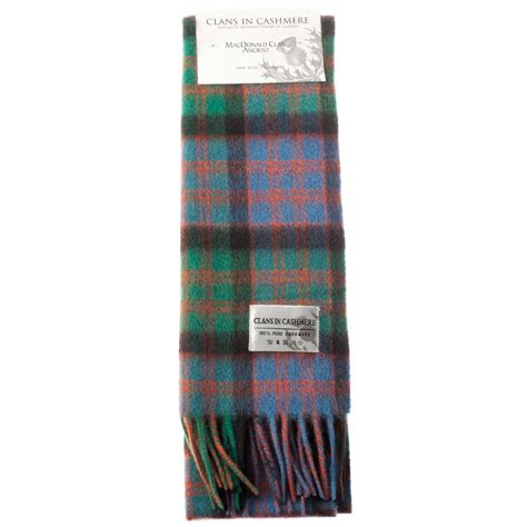 Cashmere Scottish Tartan Clan Scarf Macdonald Clan Ancient Dunedin