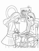 Coloring Barbie Salon Beauty Coloringbay sketch template