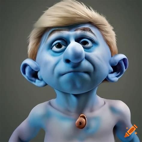Realistic Depiction Of A Smurf Character