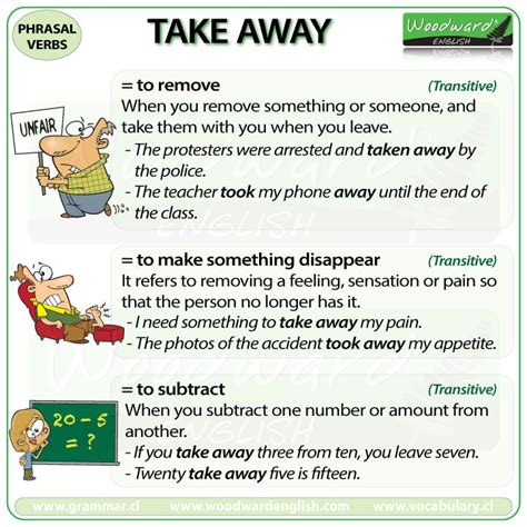 Take Away Phrasal Verb Meanings And Examples Woodward English