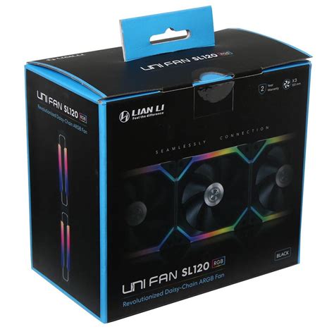 Lian Li UNI Fan SL120 Kit 3 Packs Black W Controller ARGB 120mm LED