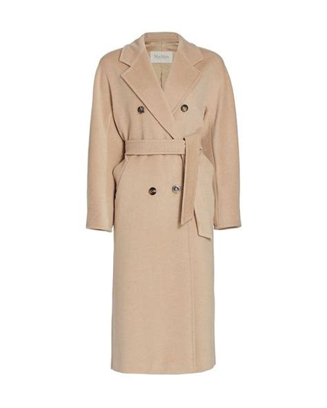 Max Mara Wool Madame Iconic Cocoon Double Breasted Coat In Sand