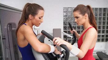 Lily Cater And Lizz Tayler Lesbian Workout Gif Album Gifs