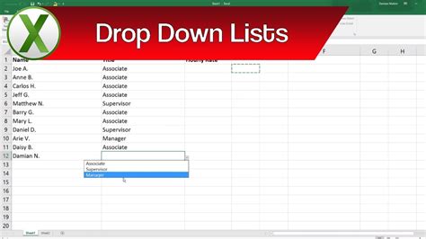 Excel Drop Down Lists How To Change Create A Custom Drop Down List Or Menu In Excel Youtube