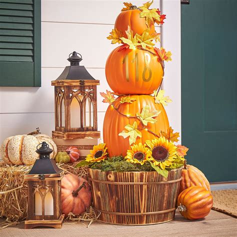 Fall Front Porch Stacked Pumpkin Projects Michaels