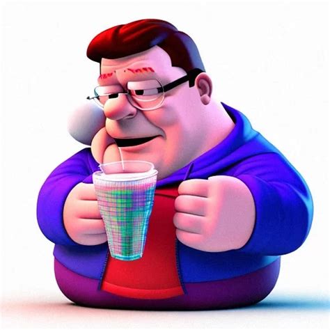 Ai Art Generator Peter Griffin Drinking Lean 3d Smooth Render