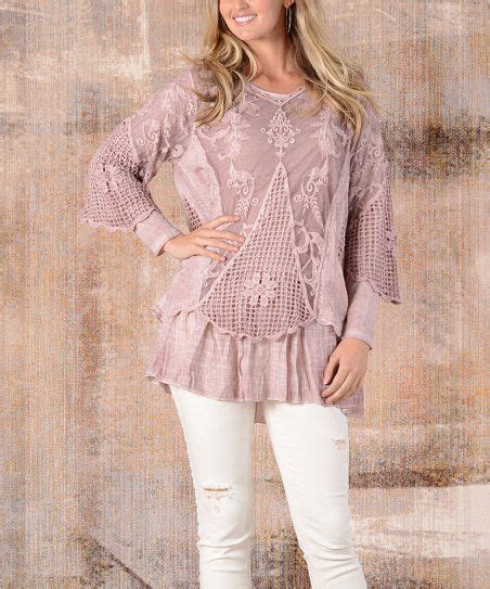 Simply Couture Pink Damask Lace Panel Tunic Women Zulily Simply