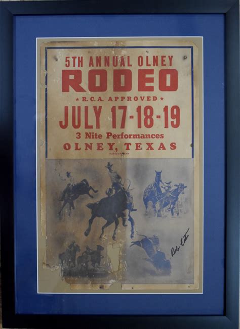 Rodeo Poster Th Annual Olney Rodeo Texas Art Vintage