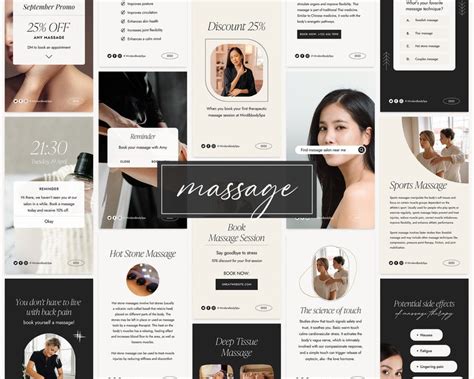 Canva Massage Template Massage Therapy Social Media Templates Etsy