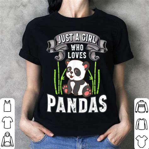 Just A Girl Who Loves Pandas Cute Panda Bear Shirt Hoodie Sweater Longsleeve T Shirt