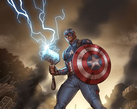 1920x10802019 Shield Captain America With Thors Hammer 1920x10802019