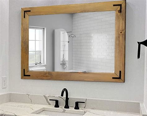 Shiplap Rustic Wood Framed Mirror 20 Stain Colors Vanity Mirror Bathroom Mirror
