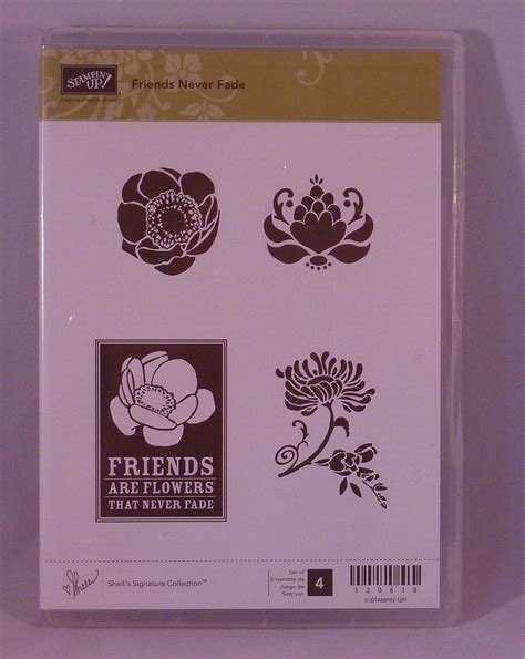 Amazon Com Stampin Up FRIENDS NEVER FADE Set Of Decorative Rubber Stamps Retired Arts