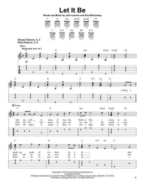 Select how many songs you wish to see by clicking 'show entries'. Let It Be Sheet Music | The Beatles | Easy Guitar Tab