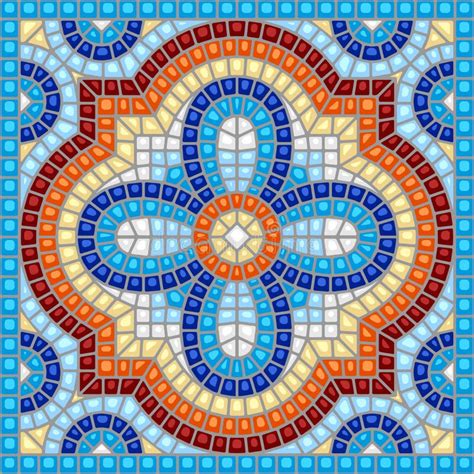 Ancient Mosaic Ceramic Tile Pattern Stock Vector Illustration Of