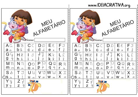 Alfabetário Cartas Ilustradas Para Recorte E Palavras Em Bastão E