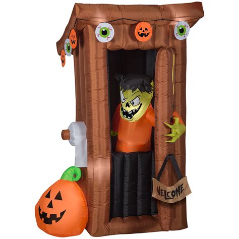 Gemmy Halloween Airblown Animated Spooky Outhouse Monster Yard