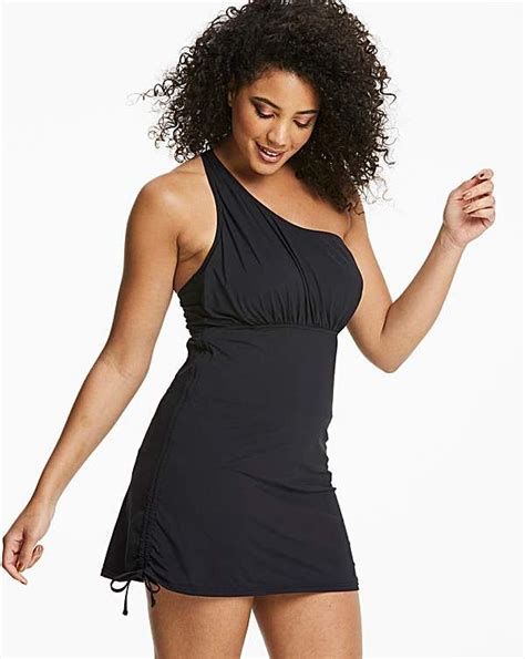 Magisculpt One Shoulder Shaping Black Swimsuit Simply Be Swim Dress