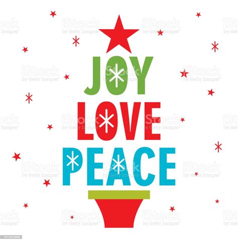 Joy Love Peace Christmas Greeting Card Stock Illustration
