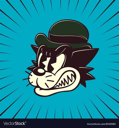 Graphic Angry Cat Icons Retro Cartoons Vintage Cartoon Cartoon Styles