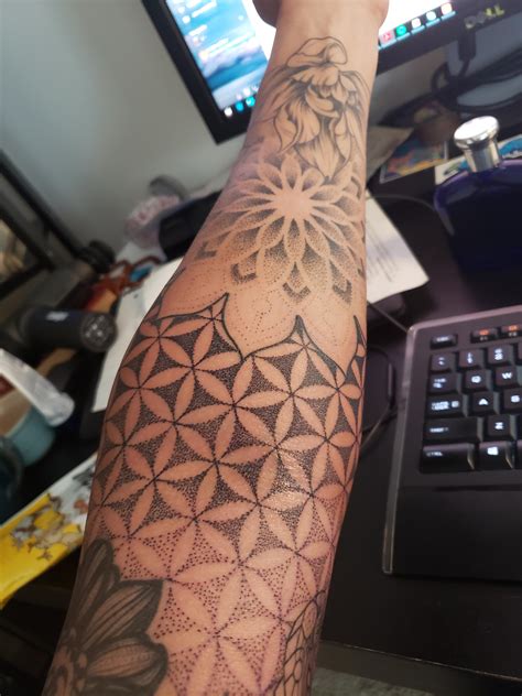 In Progress Dotwork Mandala Flower Of Life And Lotus By Franko From