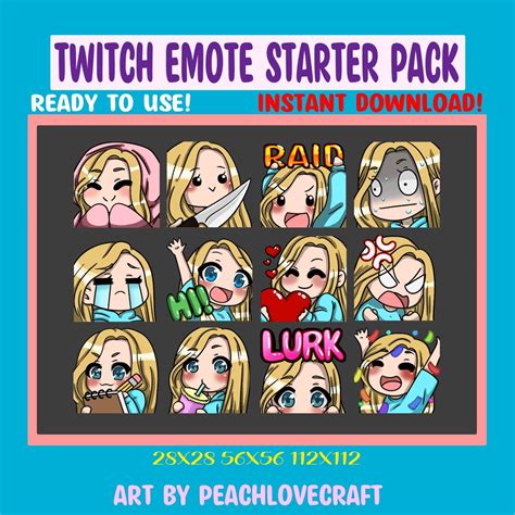 Chibi Girl Emote Pack For Twitch Streamers Discord Emotes Etsy Norway