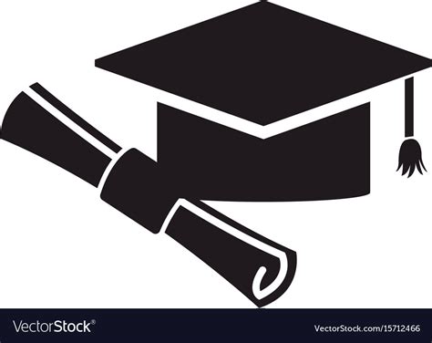 Graduation Hat And Diploma Success School Icon Vector Image