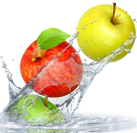 Apples Splash Water Drops Fresh Fruits Spray Hd Wallpaper