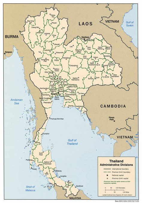 Large Detailed Administrative Map Of Thailand Thailand Large Detailed