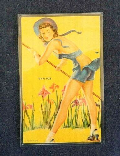 vintage mutoscope 1940 s arcade pinup trade card titled what hoe ebay