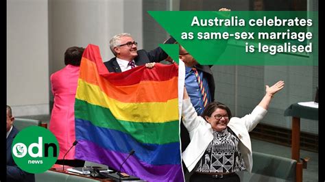 Australia Celebrates As Same Sex Marriage Is Legalised Youtube