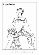 Colouring Henry Viii Coloring Tudor Elizabeth History British Template Medieval Sketch Princess sketch template