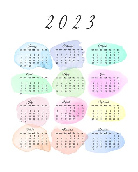 Ilustración Vectorial Del Año Calendario 2023 La Semana Comienza El