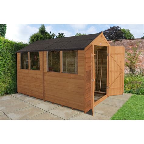 10ft X 6ft Overlap Apex Wooden Garden Security Shed 4 Windows 32m X