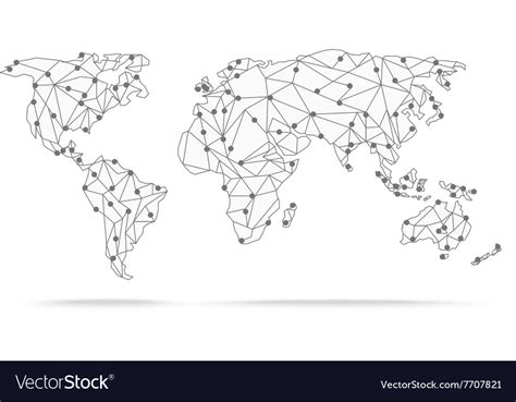 World Map Polygonal Precision Low Poly Royalty Free Vector