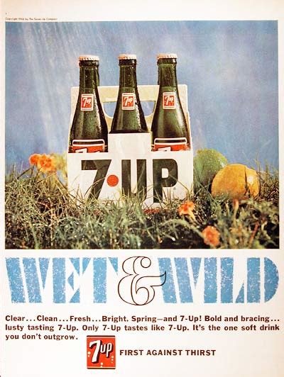 1966 Seven Up 7up Classic Vintage Print Ad