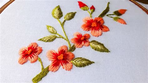 Hand Embroidery Flower Design By Cherry Blossom
